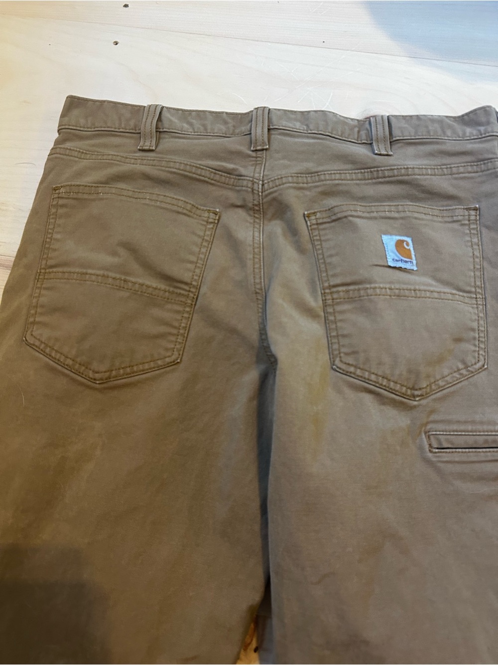 Men’s Carhartt Relaxed Fit Brown Work Pants with Back Pockets